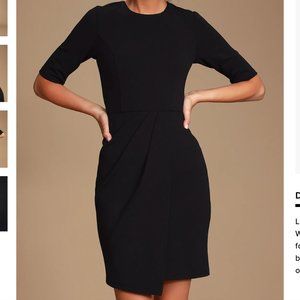 Lulu's Westwood Black Half Sleeve Sheath Dress